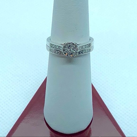 NWT: .2 CTTW DIAMOND / .925 SS BRIDAL SET SIZE 7 - Picture 1 of 15
